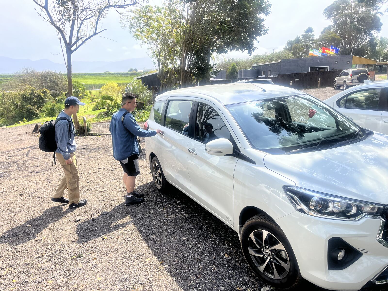 Guests boarding the Toyota Rumion at a Garden Route farm stop
